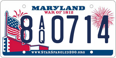 MD license plate 8AQ0714