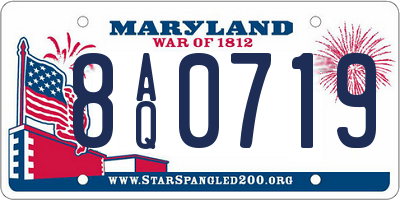 MD license plate 8AQ0719