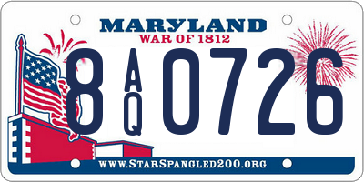 MD license plate 8AQ0726