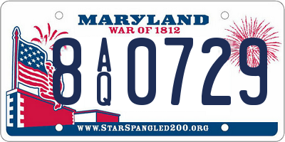 MD license plate 8AQ0729