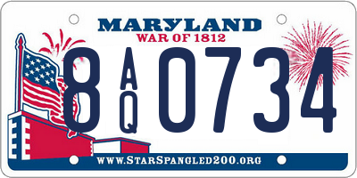 MD license plate 8AQ0734
