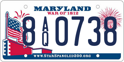 MD license plate 8AQ0738
