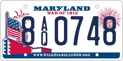 MD license plate 8AQ0748
