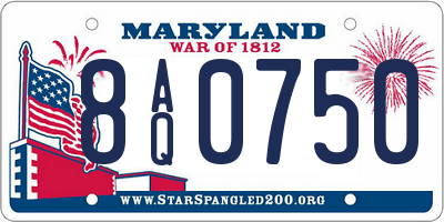 MD license plate 8AQ0750