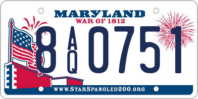 MD license plate 8AQ0751