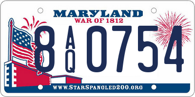 MD license plate 8AQ0754