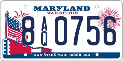 MD license plate 8AQ0756