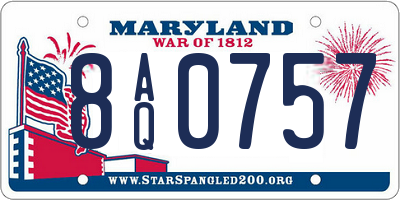 MD license plate 8AQ0757
