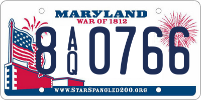 MD license plate 8AQ0766