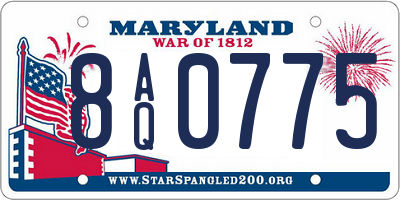 MD license plate 8AQ0775