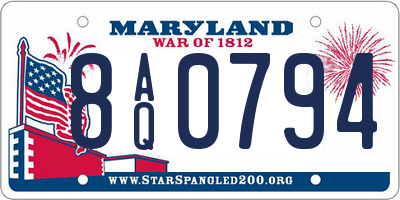 MD license plate 8AQ0794