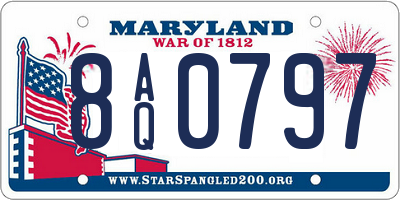 MD license plate 8AQ0797