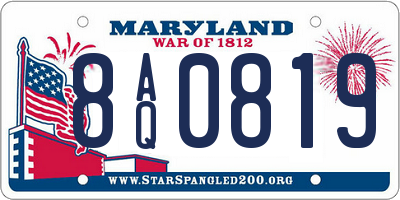 MD license plate 8AQ0819