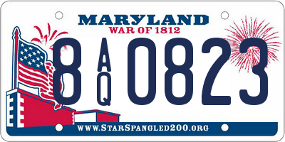 MD license plate 8AQ0823