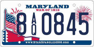MD license plate 8AQ0845