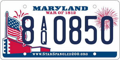 MD license plate 8AQ0850