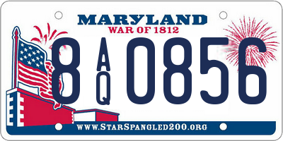 MD license plate 8AQ0856