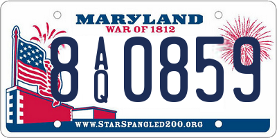 MD license plate 8AQ0859