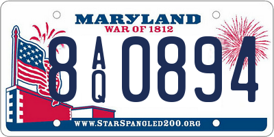 MD license plate 8AQ0894