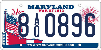 MD license plate 8AQ0896