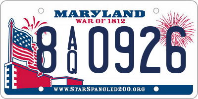 MD license plate 8AQ0926