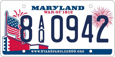 MD license plate 8AQ0942