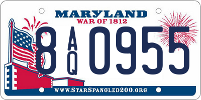 MD license plate 8AQ0955
