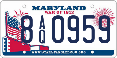 MD license plate 8AQ0959