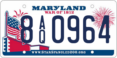 MD license plate 8AQ0964