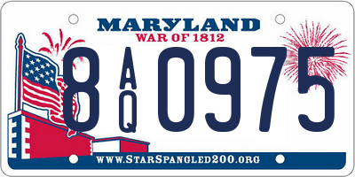 MD license plate 8AQ0975