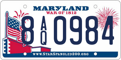 MD license plate 8AQ0984