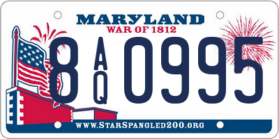 MD license plate 8AQ0995