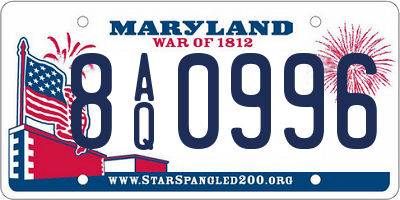MD license plate 8AQ0996
