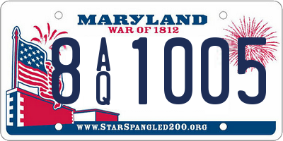 MD license plate 8AQ1005