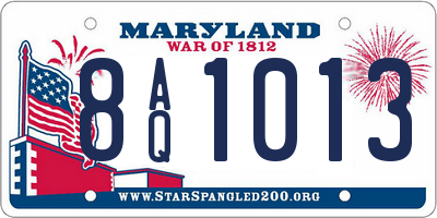 MD license plate 8AQ1013