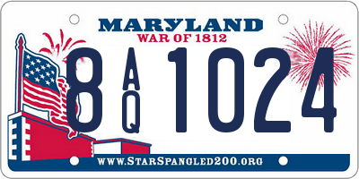MD license plate 8AQ1024