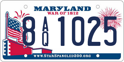 MD license plate 8AQ1025