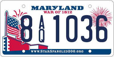 MD license plate 8AQ1036