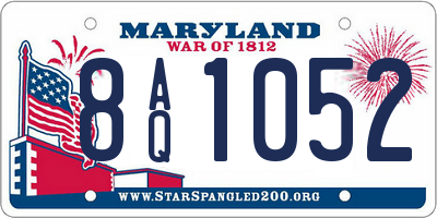 MD license plate 8AQ1052