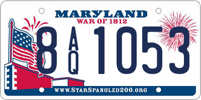 MD license plate 8AQ1053