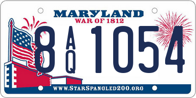 MD license plate 8AQ1054