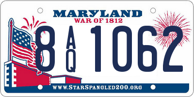 MD license plate 8AQ1062