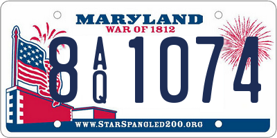 MD license plate 8AQ1074
