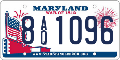 MD license plate 8AQ1096