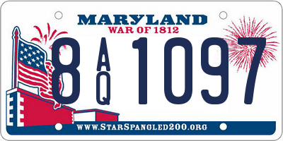 MD license plate 8AQ1097