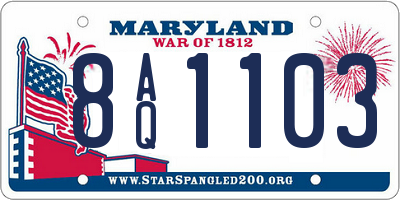 MD license plate 8AQ1103
