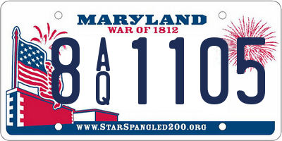 MD license plate 8AQ1105