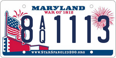 MD license plate 8AQ1113