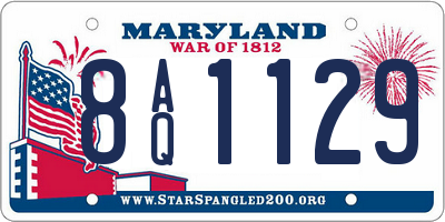 MD license plate 8AQ1129