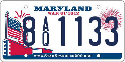 MD license plate 8AQ1133